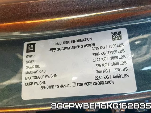 3GCPWBEH6KG162835 фото 2