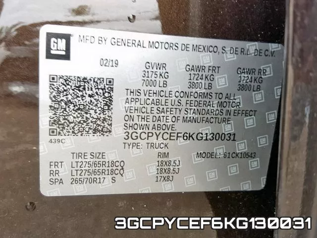 3GCPYCEF6KG130031 фото 2