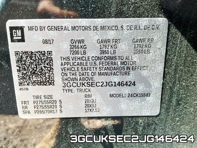 3GCUKSEC2JG146424 фото 2