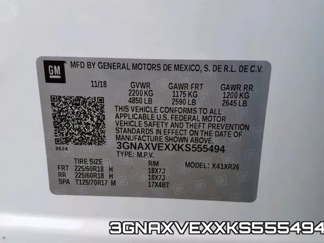 3GNAXVEXXKS555494 фото 2