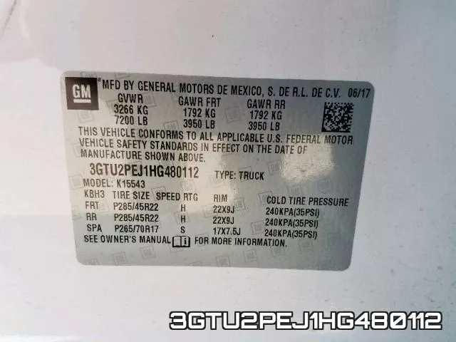 3GTU2PEJ1HG480112 фото 2