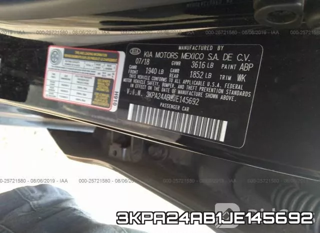 3KPA24AB1JE145692 фото 10