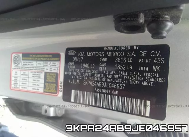 3KPA24AB9JE046957 фото 10