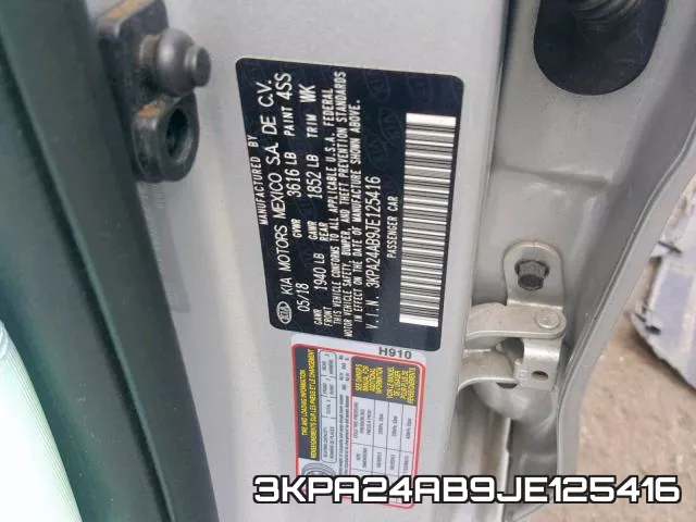 3KPA24AB9JE125416 фото 2