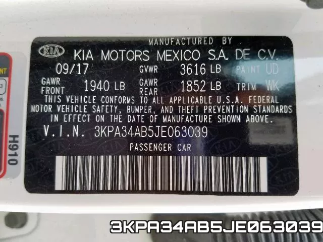 3KPA34AB5JE063039 фото 2