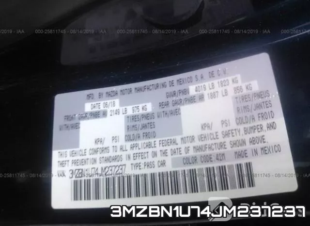 3MZBN1U74JM237237 фото 10
