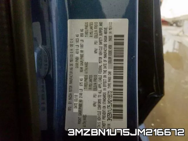 3MZBN1U75JM216672 фото 2