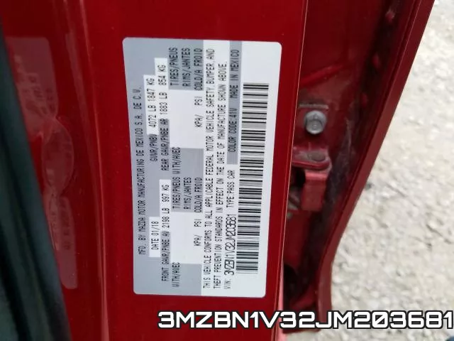 3MZBN1V32JM203681 фото 2