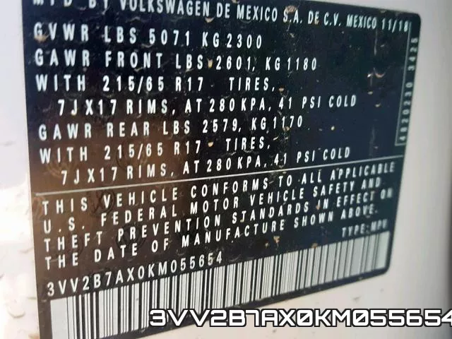 3VV2B7AX0KM055654 фото 2