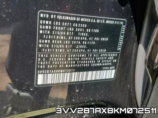 3VV2B7AX8KM072511 фото 2