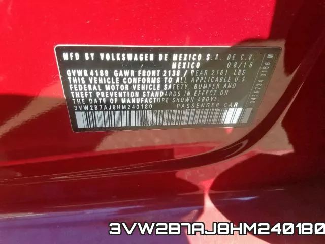 3VW2B7AJ8HM240180 фото 2