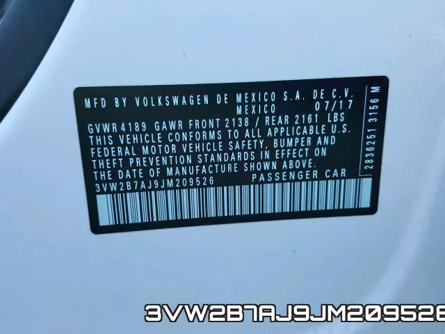 3VW2B7AJ9JM209526 фото 2