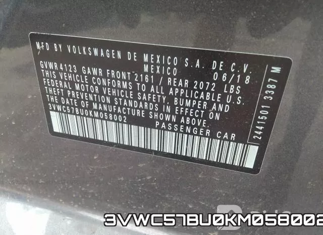 3VWC57BU0KM058002 фото 10
