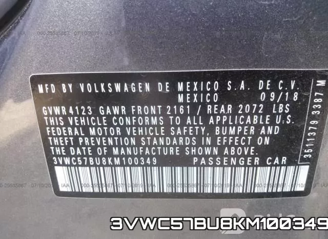 3VWC57BU8KM100349 фото 10
