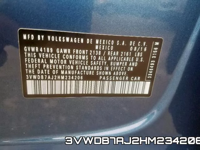 3VWDB7AJ2HM234206 фото 2