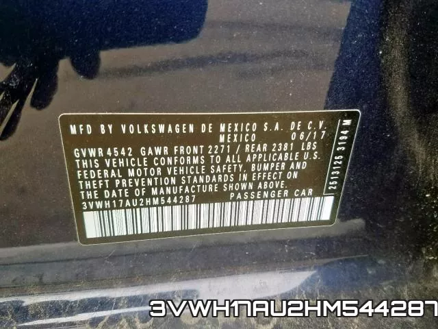 3VWH17AU2HM544287 фото 2