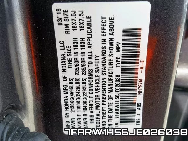 7FARW1H56JE026038 фото 2