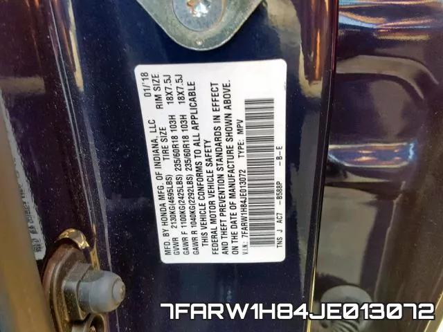 7FARW1H84JE013072 фото 2