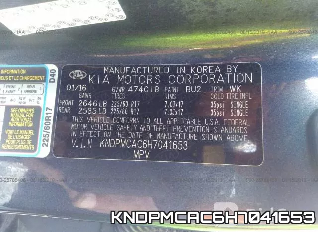 KNDPMCAC6H7041653 фото 10