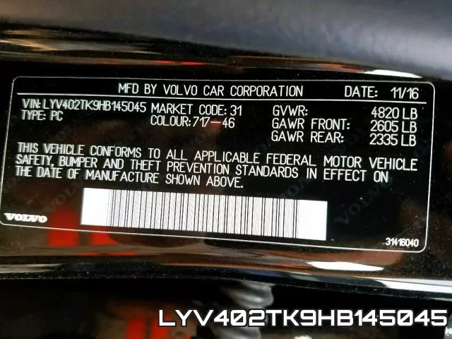 LYV402TK9HB145045 фото 2