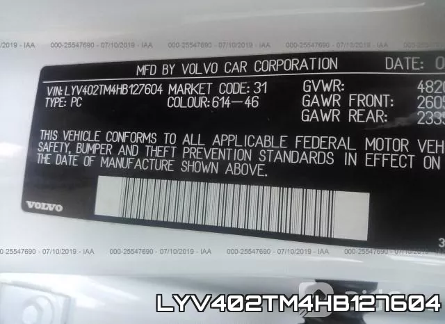 LYV402TM4HB127604 фото 10