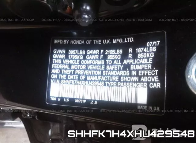 SHHFK7H4XHU429548 фото 10