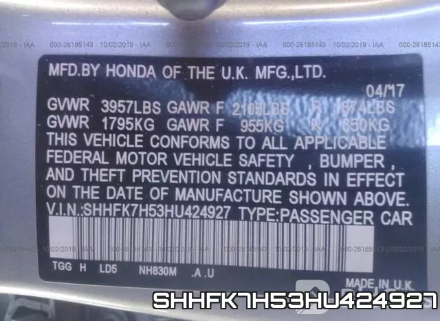 SHHFK7H53HU424927 фото 10