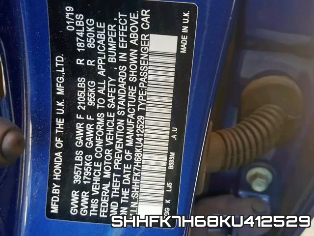 SHHFK7H68KU412529 фото 2