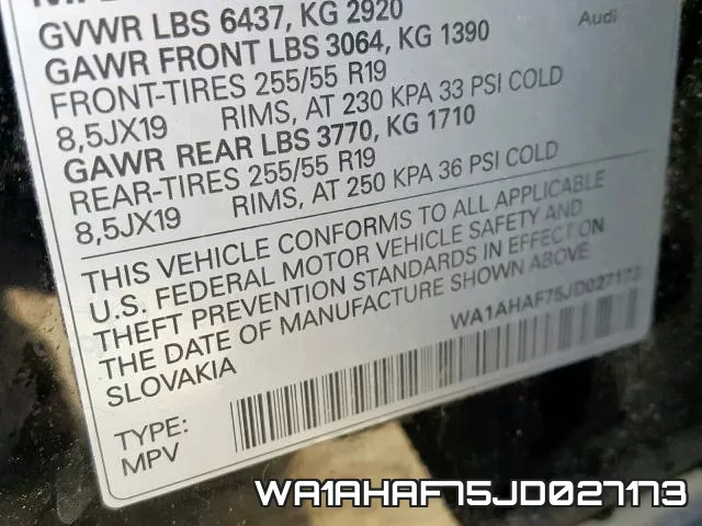 WA1AHAF75JD027173 фото 2