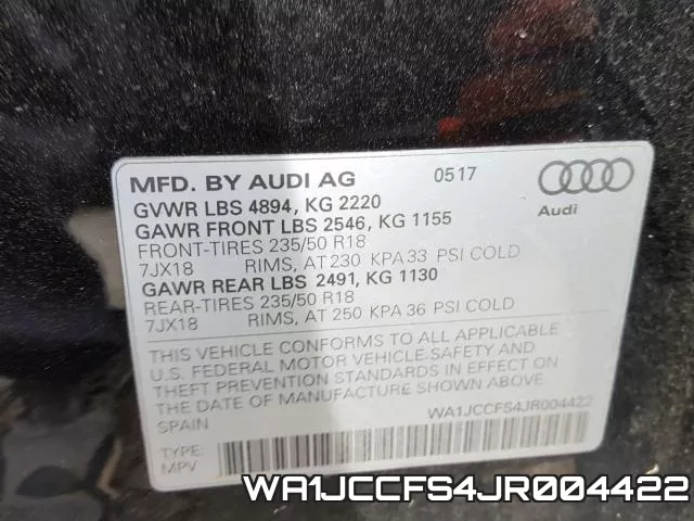 WA1JCCFS4JR004422 фото 2