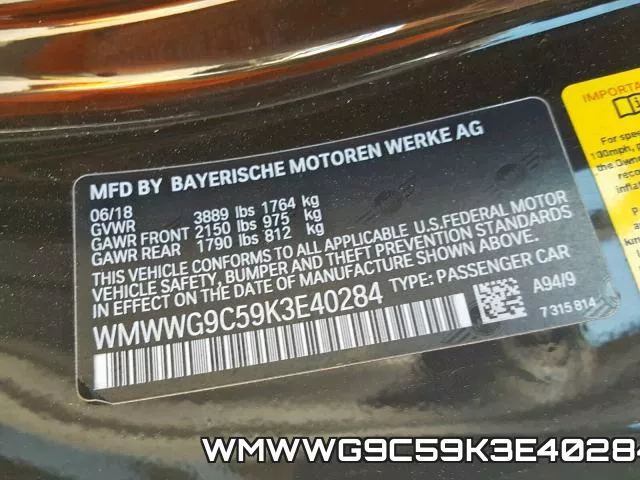 WMWWG9C59K3E40284 фото 2