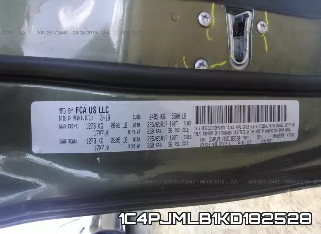 1C4PJMLB1KD182528 фото 10