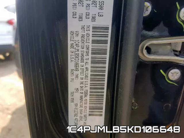 1C4PJMLB5KD106648 фото 2