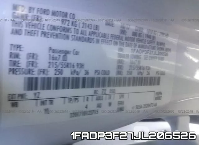 1FADP3F27JL206526 фото 10