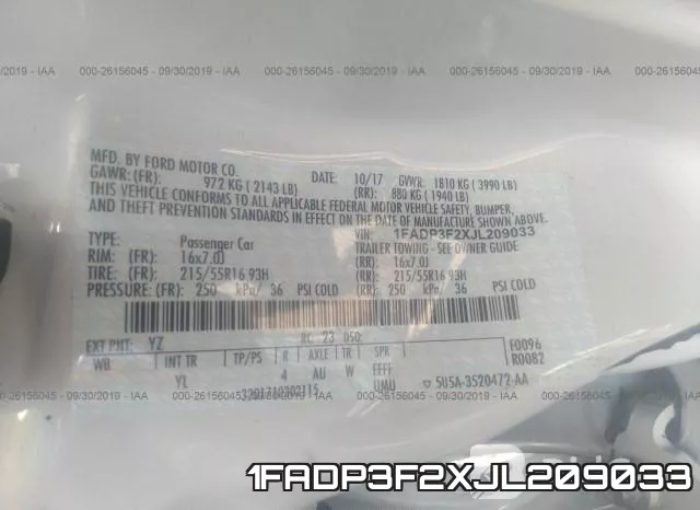1FADP3F2XJL209033 фото 10
