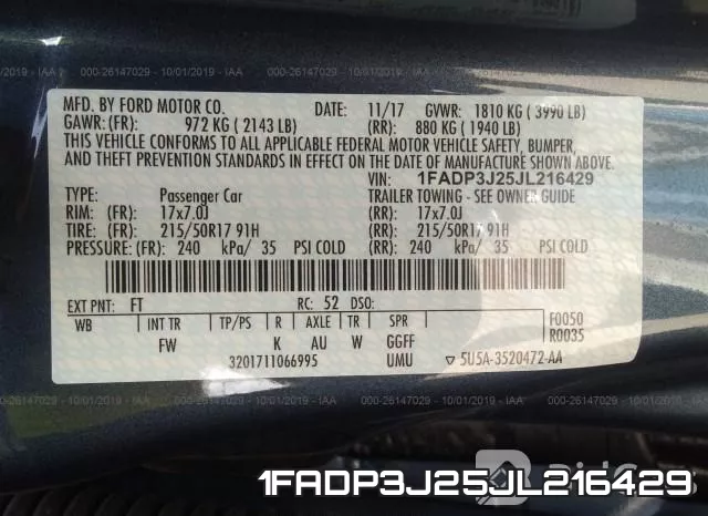1FADP3J25JL216429 фото 10