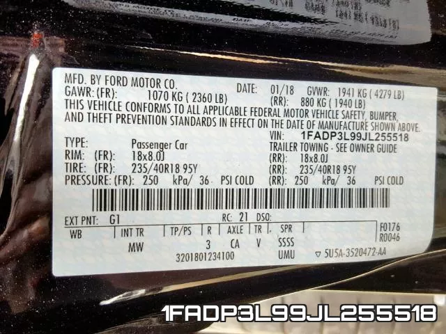 1FADP3L99JL255518 фото 2