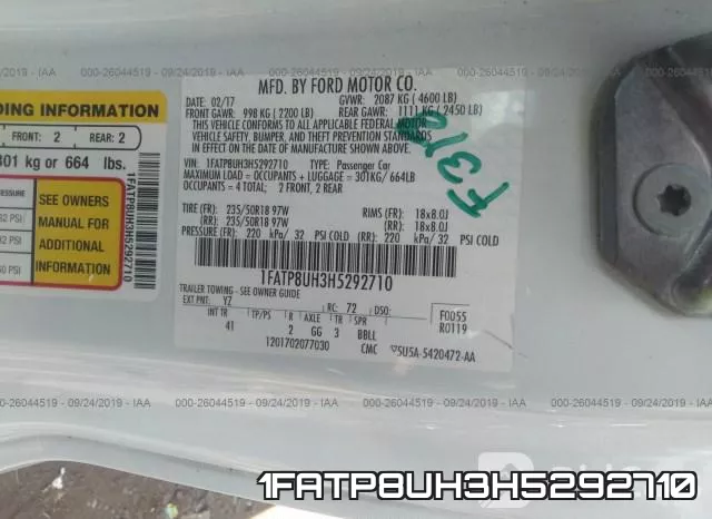 1FATP8UH3H5292710 фото 10