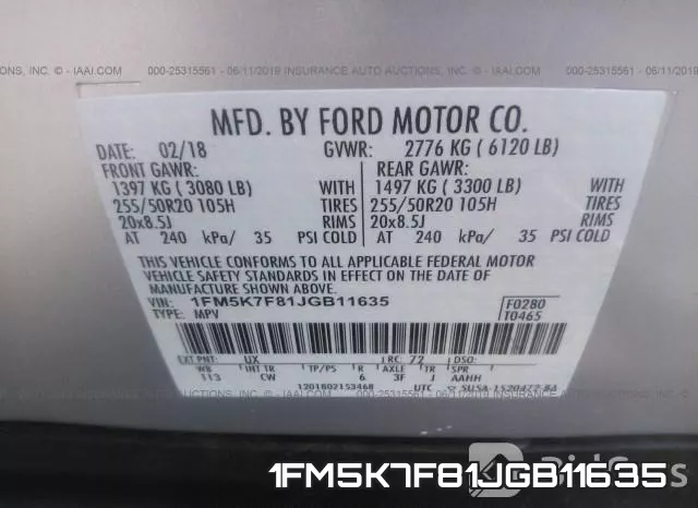 1FM5K7F81JGB11635 фото 10