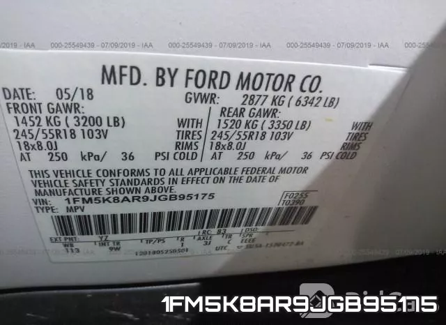 1FM5K8AR9JGB95175 фото 10
