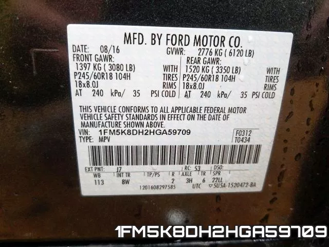 1FM5K8DH2HGA59709 фото 2