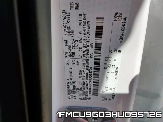 1FMCU9GD3HUD95726 фото 2