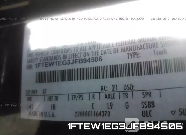 1FTEW1EG3JFB94506 фото 10