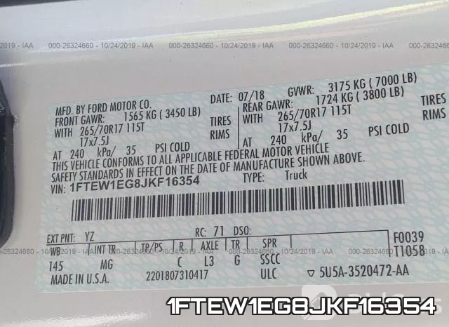 1FTEW1EG8JKF16354 фото 10