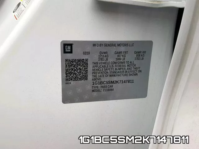 1G1BC5SM2K7147811 фото 2