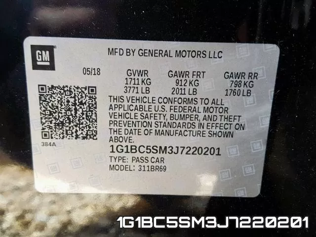 1G1BC5SM3J7220201 фото 2