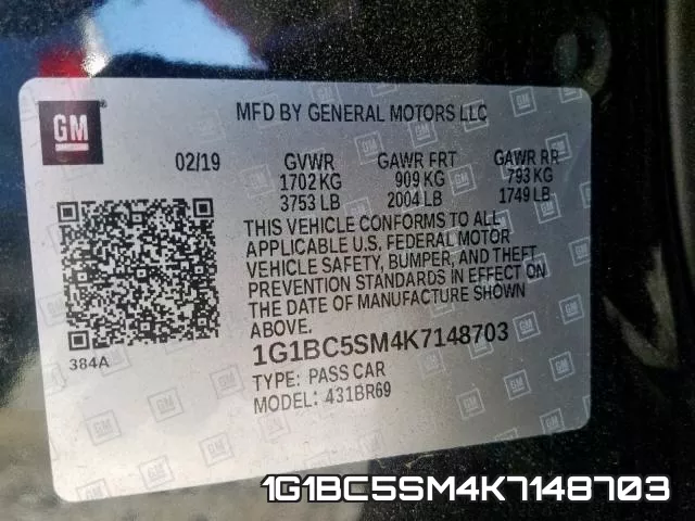 1G1BC5SM4K7148703 фото 2