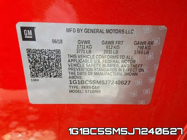 1G1BC5SM5J7240627 фото 2