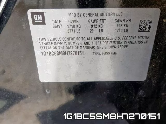 1G1BC5SM8H7270151 фото 2
