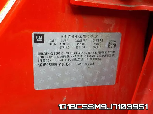 1G1BC5SM9J7103951 фото 2